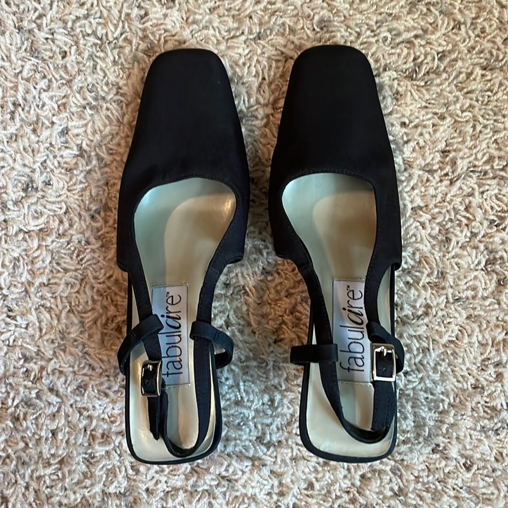 Fabulaire Sirena 7M Square Toe Fabric Slingback Dress Shoe